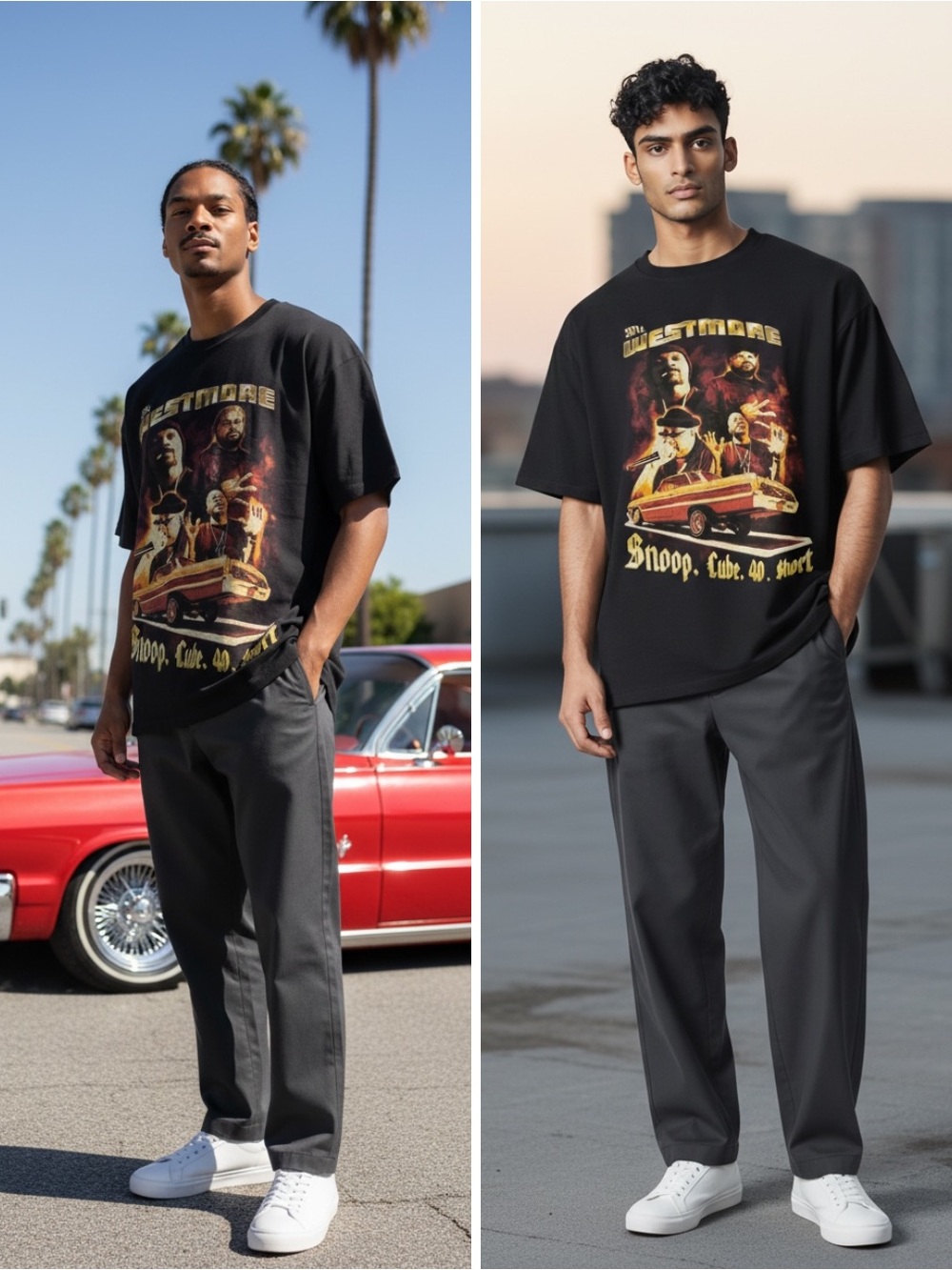 Mount Westmore Graphic Rap T Black Gold Small Snoop Dogg Ice Cube E-40 Too Short